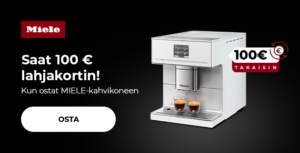Saat 100 € lahjakortin! Kun ostat MIELE-kahvikoneen