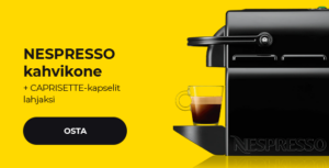 NESPRESSO-kahvikone + CAPRISETTE-kapselit lahjaksi