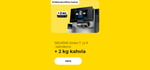 SIEMENS Series 7- ja 9 -kahvikone + 2 kg kahvia