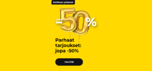 Parhaat tarjoukset: jopa -50 %
