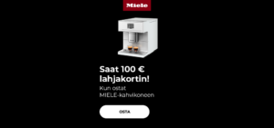 Saat 100 € lahjakortin! Kun ostat MIELE-kahvikoneen