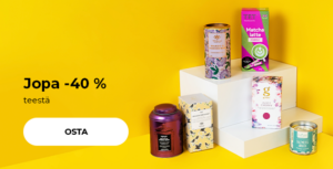 Jopa -40 % teestä