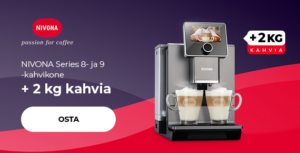 NIVONA Series 8- ja 9 -kahvikone + 2 kg kahvia