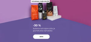 -30 % kaikista kahvipavuista ja jauhetuista kahveista
