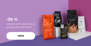 -30 % kaikista kahvipavuista ja jauhetuista kahveista