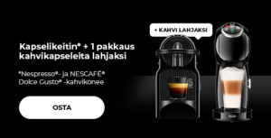 Kapselikeitin* + 1 pakkaus kahvikapseleita lahjaksi