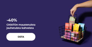 -40 % CHiATOn maustetuista jauhetuista kahveista