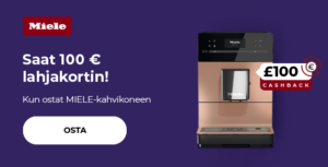"Saat 100 € lahjakortin! Kun ostat MIELE-kahvikoneen"