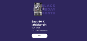 "Saat 80 € lahjakortin! Kun ostat LELIT-kahvikoneen"