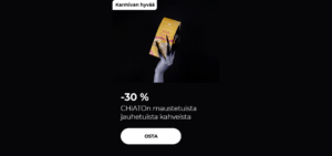 -30 % CHiATOn maustetuista jauhetuista kahveista
