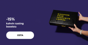 -15 % kahvin tasting boxeista