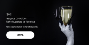 1+1-tarjous CHiATOn kahvikupeista ja -laseista