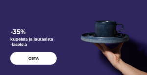 -35 % kupeista ja lautasista